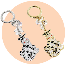 Keychain Souvenir:Gat or Tiger & Magpie