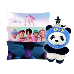 Kpop Demon Hunters Pillow + Derpy Panda Plush